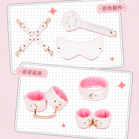 Ensemble de 9 pièces en peluche pour chat, en PU blanc et rose, jouets sexuels, kits de bondage SM, restraints BDSM pour débutants, pour jeu de rôle en couple adulte