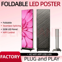 Pantalla LED Plegable HD P2.5 P1.86 con WiFi 4G, Estuche de Transporte Portátil para Eventos en Interiores y Exteriores, Publicidad Minorista