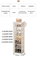 Meuble de rangement pour chaussures en bois avec housse anti-poussière, forme rectangulaire, type sur pied, pour salon et salle de bain