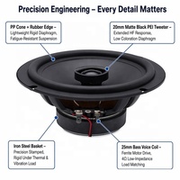 Haut-parleur coaxial 2 voies Seao 6,5 pouces 86 dB 60 W max, panier en fer noir, 3 ohms, 12 V, pour rétrofit/amélioration toutes voitures