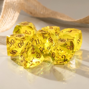 Lots de dés en résine de couleur unie, à bords tranchants, polyédriques, pour jeux de rôle (D&D) - Product Image 1