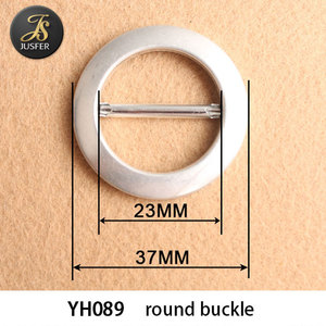 Hebilla de autocubierta, hebilla de cinturón redonda, cubierta de tela, en blanco - Product Image 6