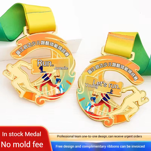 Médailles en alliage de zinc de médaille de sport de natation personnalisées par honneur de cristal avec le ruban - Product Image 2