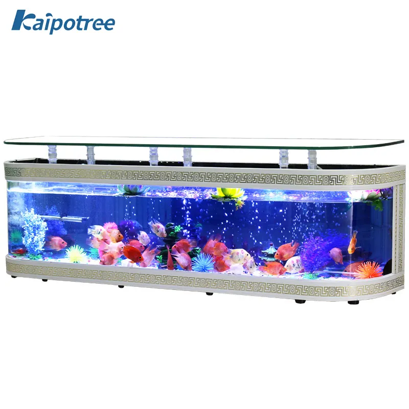 Custom Grote Transparante Kubus Met Led Verlichting Tv Stand Tafel Aquarium Aquarium Voor Woonkamer
