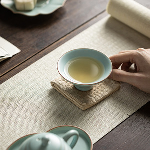 Ru Kiln Ceramic <b>Teacup</b> Single Cup Porcelain Tasting Cup For Kung Fu Tea Set Afternoon Tea Use - Product Image 1