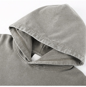 <span class=keywords><strong>Felpa</strong></span> <span class=keywords><strong>con</strong></span> <span class=keywords><strong>Cappuccio</strong></span> Unisex Oversize in Stile Vintage Americano, 100% Cotone 425GSM Lavato e Invecchiato, Tessuto French Terry a Doppia Torsione - Product Image 6