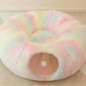 Cama túnel para gatos, 85x85x26cm, casa de felpa suave y cálida para gatos de las cuatro estaciones, para gatos Scottish Fold, British Shorthair, Ragdoll y Birman - Product Image 1