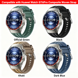 Bracelet en silicone et nylon tressé BEEFLYPOWER pour <span class=keywords><strong>Huawei</strong></span> <span class=keywords><strong>Watch</strong></span> GT6 <span class=keywords><strong>Pro</strong></span>/GT6 <span class=keywords><strong>Pro</strong></span> 46mm, accessoires de bracelet sportif - Product Image 2