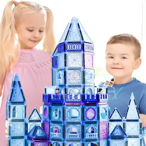 Tuyết lâu đài từ khối xây dựng tự làm khối nam châm Đồ chơi giáo dục trẻ em từ xây dựng kiến trúc đồ chơi cho món quà