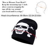 Nouvel accessoire de mode d'hiver unisexe en acrylique, jacquard dobby, imprimé crâne, style Halloween européen-américain, produit d'usine courant, transfrontalier