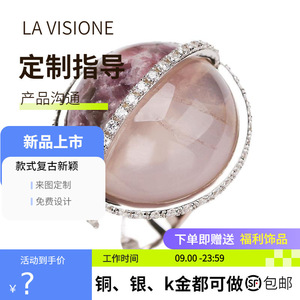 Bijoux d'anniversaire pour femme en argent 925 personnalisé, sertis de pierres précieuses, style artisanal italien vintage, avec cristaux et strass, tendance et simple - Product Image 5