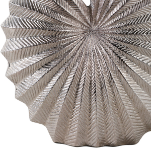 Vaso Rotondo a Forma di Conchiglia in Metallo Alluminio, Vaso Scultoreo per Fiori, Decorazione d'Interni in Stile Costiero Glamour - Product Image 5
