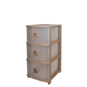 Pratika Slim Plus 3 <b>Drawer</b> <b>Storage</b> Unit Taupe 375x285x610mm Plastic <b>Drawers</b> For Home Office Organization - Product Image 1