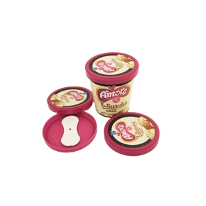 4oz ice cream cups and paper cup with lid and plastic spoon