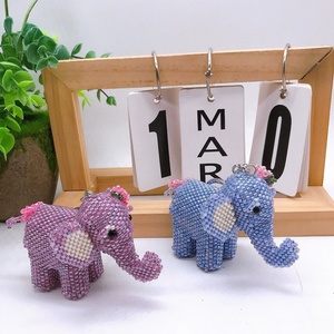 Luxury Women Dainty Handmade Handbag Charm Girls Car Key <b>Decoration</b> Tiny Seed Beads Special Birthday Gift Cute <b>Elephant</b> Keychain - Product Image 2