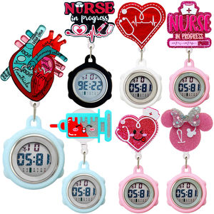 <span class=keywords><strong>Reloj</strong></span> de Bolsillo Retráctil con Clip <span class=keywords><strong>Digital</strong></span> Acrílico Brillante con Diseño de Dibujos Animados, Multifunción, para Personal Médico, Enfermeras y Doctores - Product Image 2