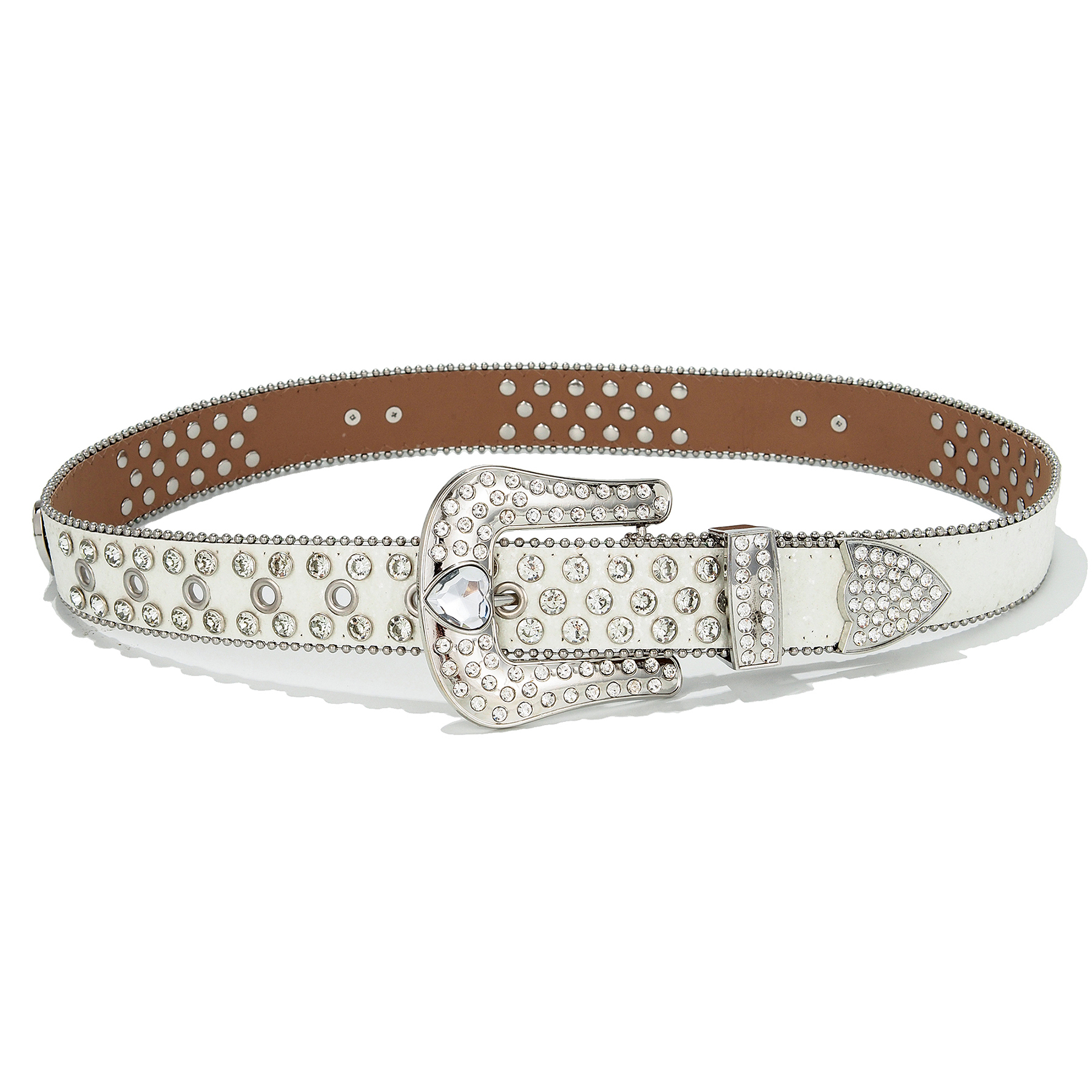 03-Luxury Rhinestone metallic shine elastic belt 50138 Rhinestone Belt Fashion Western Bling Crystal Genuine  main image 3