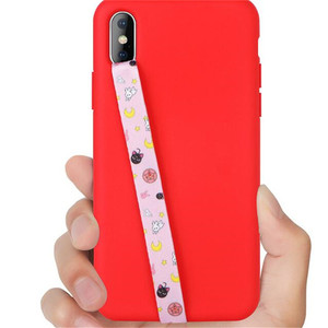 Supporto per Telefono con Cordino in Pelle PU, Impugnatura Antiscivolo per Una Mano, Supporto Cartoon per Telefono con Fascia da Polso - Product Image 2