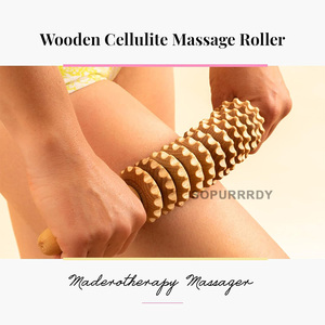 Rouleau en bois personnalisé avec logo, outil de massage multifonctionnel en bois, masseur naturel pour femmes et hommes - Product Image 5