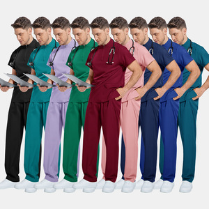 Men's Surgical Scrub Set Moisture Wicking Split Uniform Hospital Workwear Size S XXL - Product Image 4