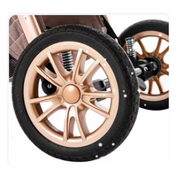 Poussette de luxe légère 3-en-1 avec barre de poussée bidirectionnelle pour bébé, siège auto et landau