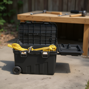 Boîte à outils à roulettes 109 litres avec roues et plateau pour le rangement et le transport - Product Image 3