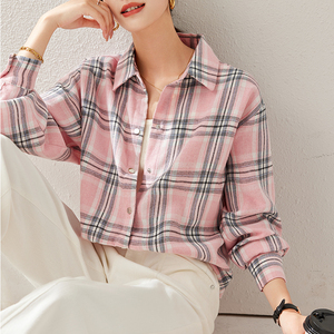 Camicette in Chiffon Vintage con stampa floreale da donna a manica lunga top larghi con collo a turno primavera e autunno Wear-T41835JM Casual da ufficio - Product Image 6