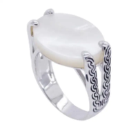 Bague de mariage de luxe en argent sterling 925 avec turquoise naturelle et motif clé grecque pour homme et femme