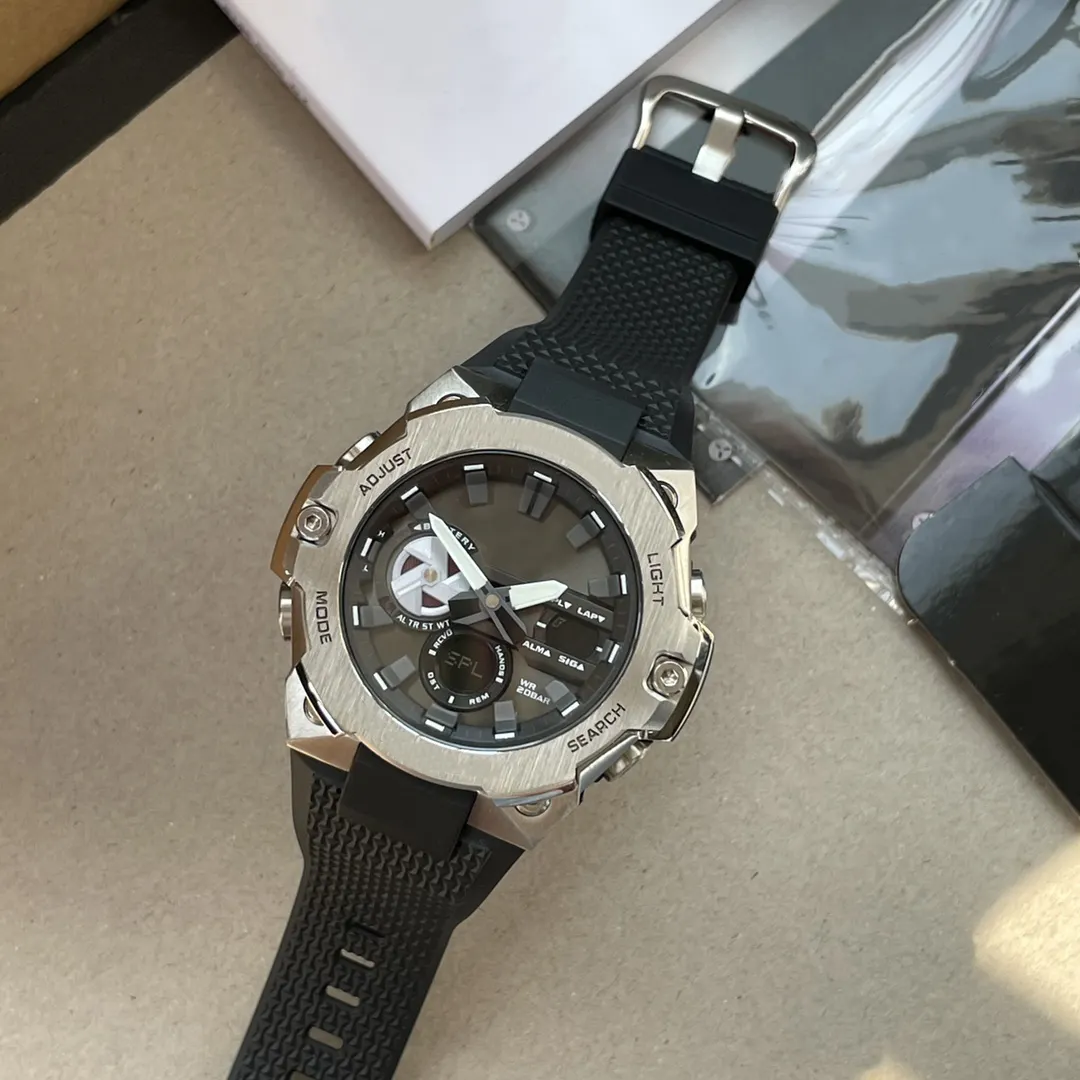2023 New G Style Steel Strap Watch Carbon Fiber Watch Strap Ga-2100 Sports shock Wristwatch Man Analog Date Clock Relogio