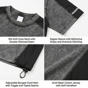 T-shirt surdimensionné vintage délavé avec logo personnalisé, nouveau style streetwear, en coton épais respirant – Fournisseur de choix - Product Image 2