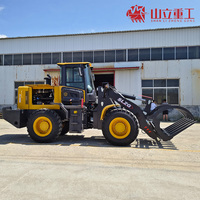Loader Roda Depan Mini 1,5-3 Ton Buatan Cina dengan Penjepit Kayu, 4x4, Mesin Weichai 6105 Supercharged, Momen Beban Tinggi, Bucket HW-30