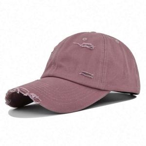 High Quality 100% Cotton Vintage Baseball Cap Custom logo Mens Distressed Ripped Baseball <b>Hats</b> - Product Image 1