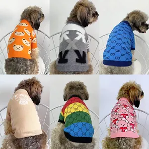 OEM/ODM Custom Dog Cardigan Fleece Sweater Dog Fleeced Cat Knit Sweater Cartoon Puppy Teddy Pet Sweater Wholesale