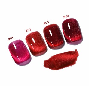 เจลทาเล็บสีแดงเชอร์รี่ขาวประกายคริสตัลแมวตาแมว  สีแดงทับทิมแม่เหล็ก สำหรับตกแต่งเล็บในฤดูใบไม้ร่วงและฤดูหนาว - Product Image 1
