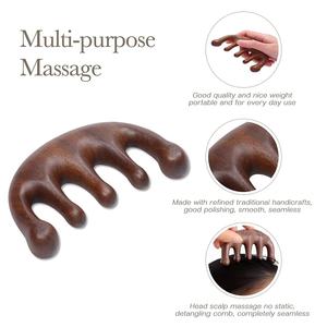 Peigne en bois de santal doré naturel Drague Méridiens et massage du cuir chevelu Design classique et à la mode Portable et durable - Product Image 2