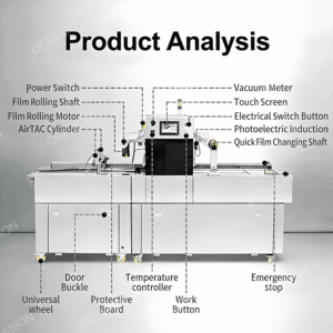 Máquina de Envasado al Vacío Comercial Automática para Alimentos, Carne, Mariscos, Pescado y Camarones, Máquina Selladora al Vacío de Bandejas - Product Image 3