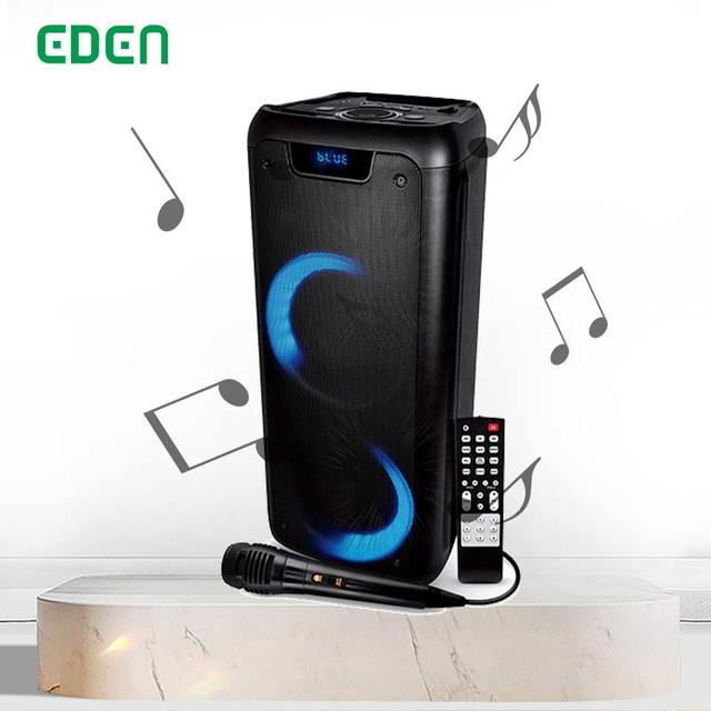 EDEN TWS Dual 6.5 Inch Professional Audio Rechargeable Portable Wireless BT Party Speaker With 1pcs Wired Mic