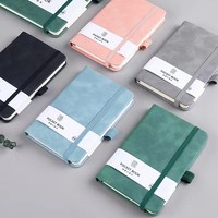 Carnet d'agenda à couverture rigide A6/A7 personnalisé avec logo de haute qualité, doublé, imprimé personnalisé en cuir PU pour le bureau d'affaires