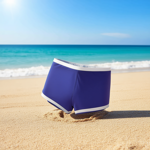 Costume da bagno da donna Buonic taglie forti, pantaloncini da surf blu 48-56 - Product Image 2