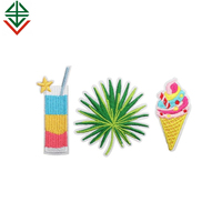Summer Hawaii Iron Bulk Heat Press 3d Custom Brand logo Badges Embroidered Patch for Clothes