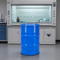 Fût en acier bleu à couvercle fermé de 200 L, baril métallique laminé à froid pour le stockage de solvants, solutions d'emballage industrielles renforcées