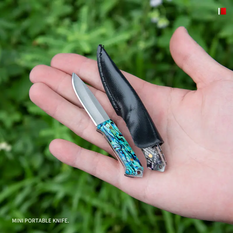 Wholesale Resin Handle Mini Hunting Knife Fixed Blade Knife For Gift With Sheath