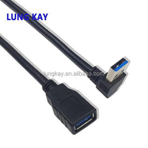 <b>USB</b> 3.0 90 Degree Right Angle Male to Female Extension <b>Cable</b> High Data Transfer Charging 5Gbps PVC Jacket with Braid Shielding - Product Image 1