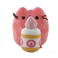Porte-clés pendentif sac à dos en peluche chat gras rose avec logo personnalisé, série gâteau dessert, figurines de dessins animés, cadeau