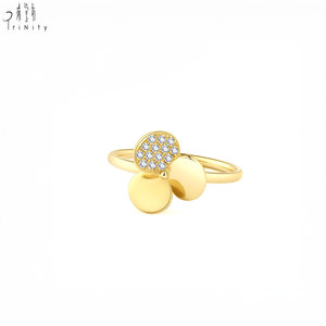 Tremendous Quality Wholesale Manufacturer Export Lucky Clover Design Jewelry 18K Solid Yellow Gold Real Natural Diamonds Jewelry - Product Image 4