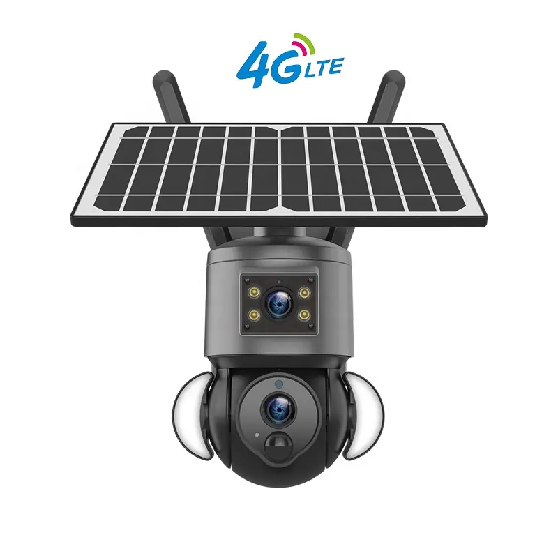 HBY-Caméra de vidéosurveillance sans fil, zoom optique 12X, 6MP, 4G, carte SIM LTE, PTZ extérieur, version nocturne à 360 degrés, suivi automatique