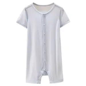 Bamboo Fiber Baby Clothes Summer Thin Section of Boys Girls Baby Short-sleeved Romper Newborn Sleepwear Air-conditioning