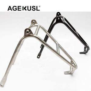 AGEKUSL Easy Wheel Cargo <span class=keywords><strong>Rack</strong></span> para Brompton Pikes 3 Sixty Royale <span class=keywords><strong>Bike</strong></span> Aleación de titanio Q <span class=keywords><strong>Mini</strong></span> Bicycle <span class=keywords><strong>Rack</strong></span> - Product Image 4