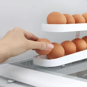 2023 yeni plastik buzdolabı buzdolabı yumurta depolama dağıtıcı konteynerler tepsi ayarlanabilir mutfak rafı buzdolabı dondurucu raf tutucu