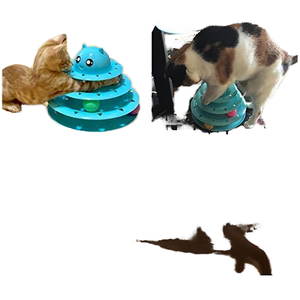Tocadiscos <span class=keywords><strong>interactivo</strong></span> para mascotas más vendido, divertido juguete para gatos de Interior de 4 niveles con tipo de bola feliz y caprichoso - Product Image 5